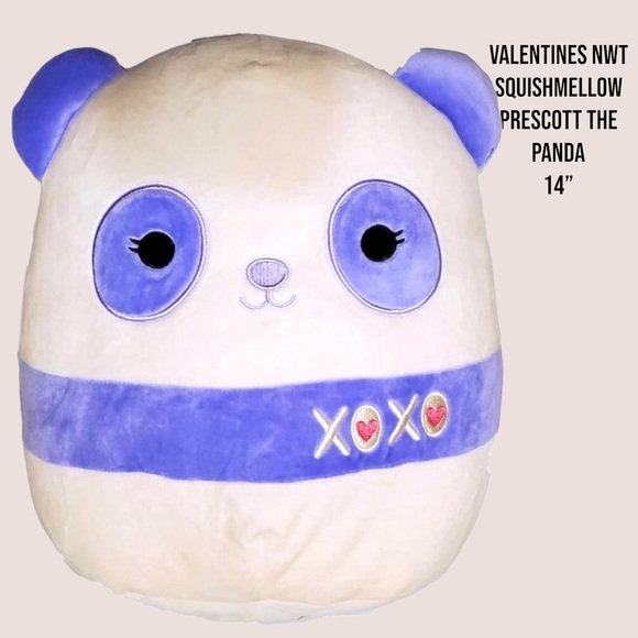 Squishmallows Toys Nwt Prescott The Panda Squishmallow Valentines
